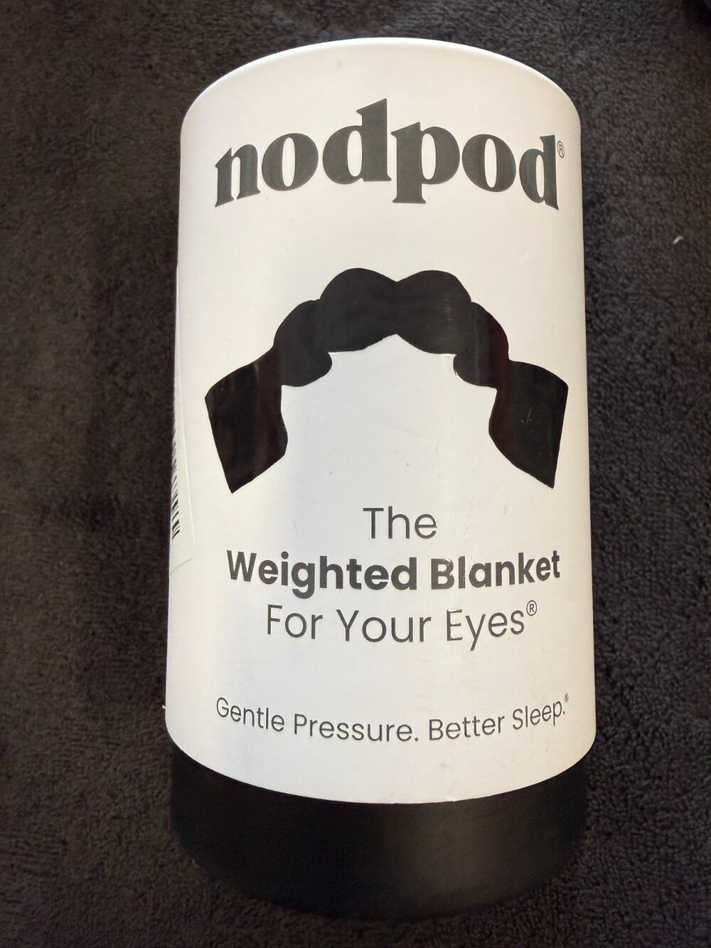 Nodpod Patented Gentle Pressure Sleep Mask Weighted Eye Mask Black Onyx Open Box